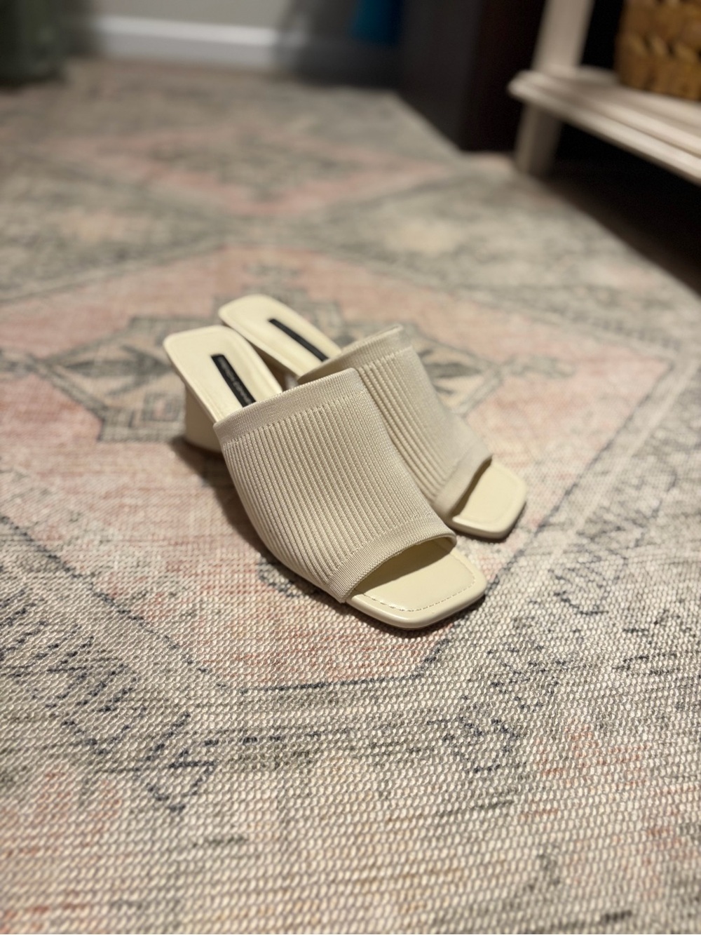 French Connection Styles Knit Stretch Mule Heels